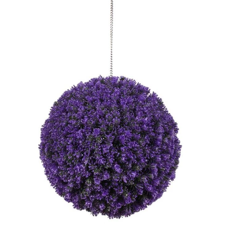 Artificial Purple Grass Topiary Ball Plastic Boxwood Decorative Balls