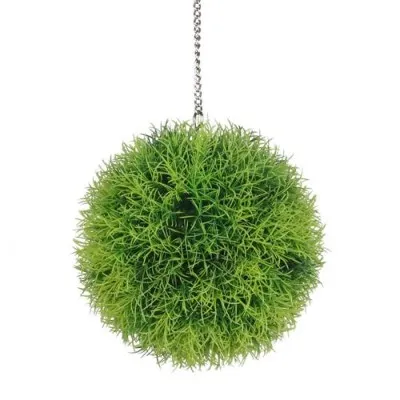 Viseči okrasni kroglico iz zelene trave